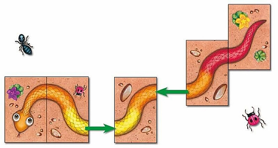 Łączenie dwóch części - Serpentyna Kolorowe węże