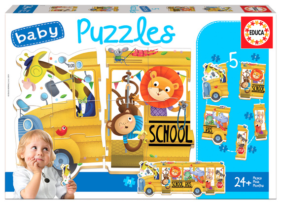 Puzzle 3-5 el. Autobus szkolny