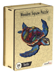 Puzzle drewniane / kolorowe 189 el. - Żółw