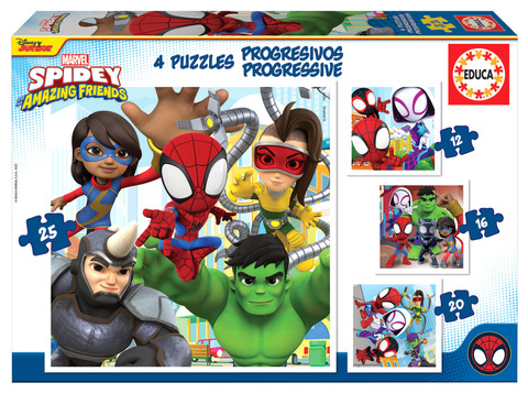 Puzzle 12 el. + 16 el. + 20 el. + 25 el. Spidey i Super-Kumple