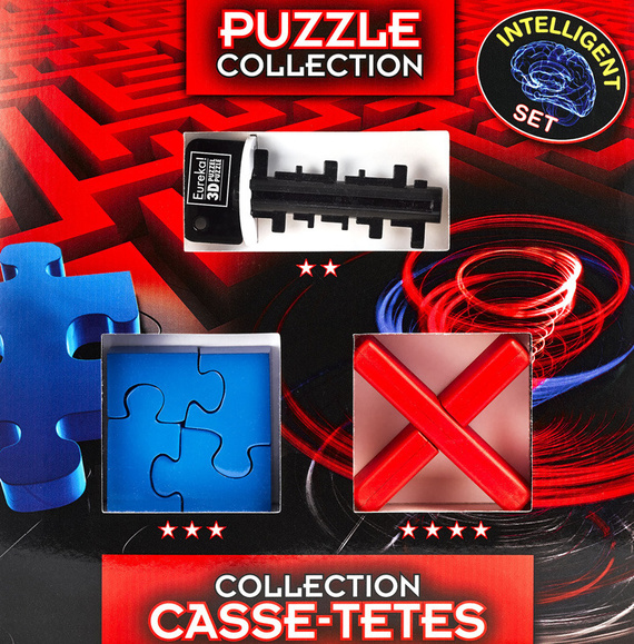 Łamigłówki INTELLIGENT (Key Maze, Square Jigsaw, Cross Puzzle)