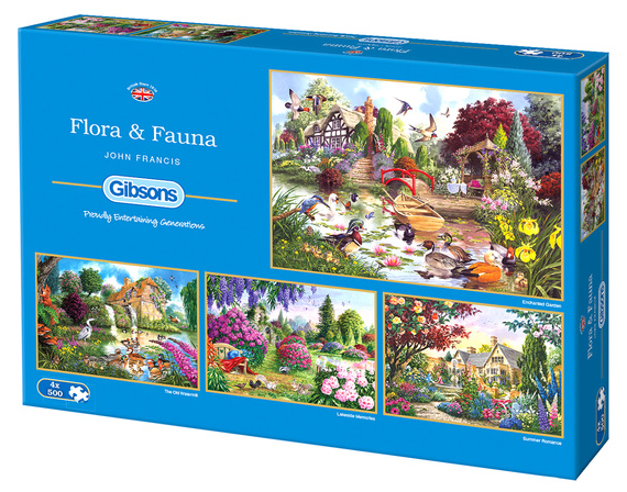 Puzzle 4 x 500 el. Flora & Fauna
