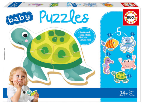 Puzzle 3-5 el. Morskie stworzenia