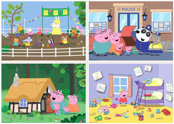 Puzzle 20 el. + 40 el. + 60 el. + 80 el. Świnka Peppa