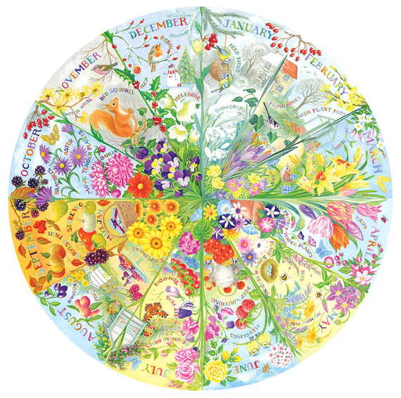 Puzzle 500 el. Rok w ogrodzie (okrągłe)