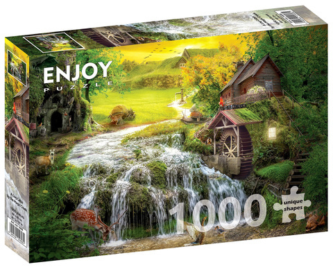 Puzzle 1000 el. Chatka z młynem wodnym