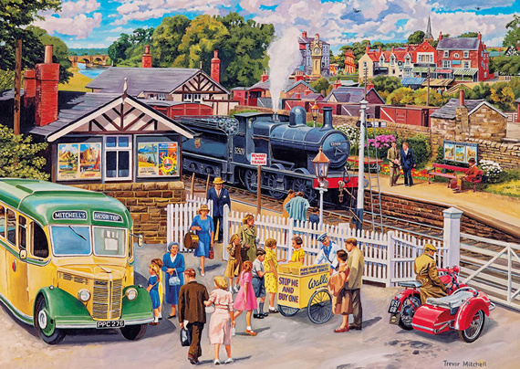 Puzzle 500 el. XL Przysmaki na stacji kolejowej