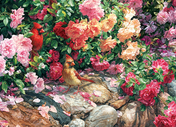 Puzzle 1000 el. Kwiaty i ptaki