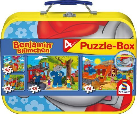 Puzzle 2 x 26 el. + 2 x 48 el. W WALIZCE - Słoń Benjamin