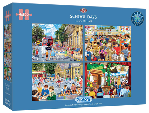 Puzzle 4 x 500 el. Szkolne dni