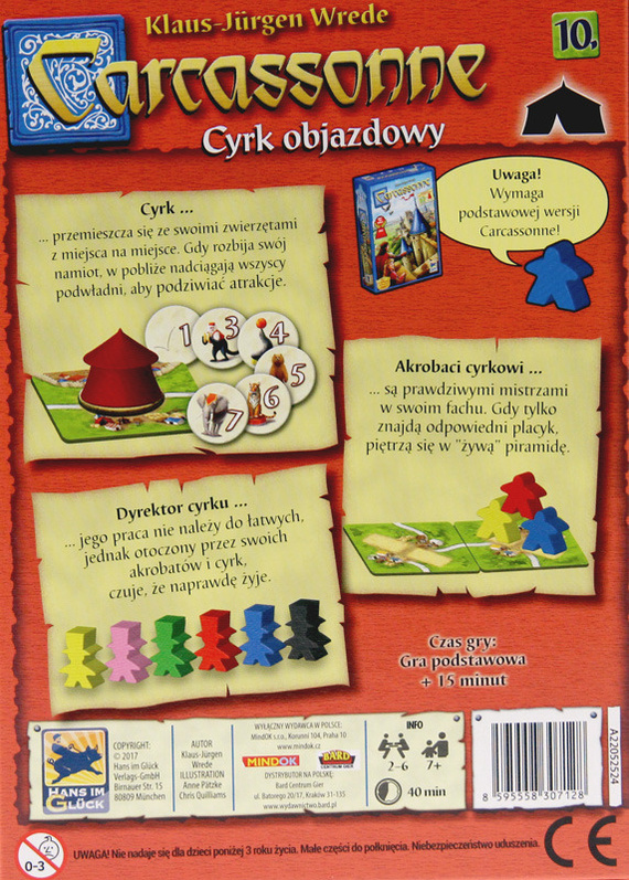 Carcassonne: 10. - dodatek Cyrk Objazdowy (II edycja polska)