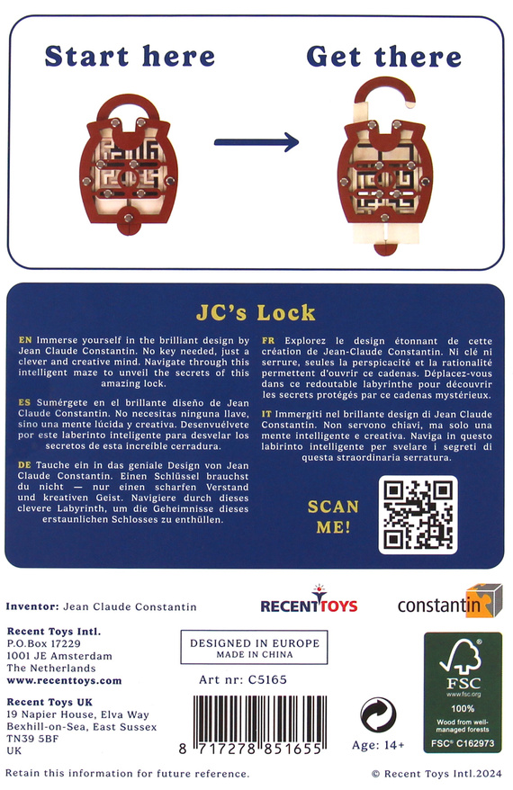 JC's Lock - łamigłówka Recent Toys - poziom 4/5