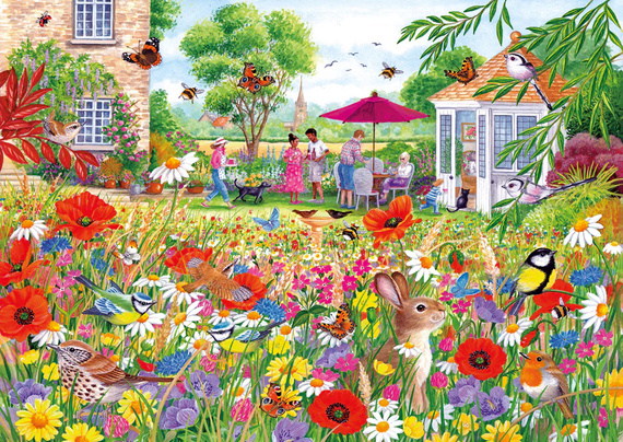 Puzzle 250 el. XL Kwiaty w ogrodzie