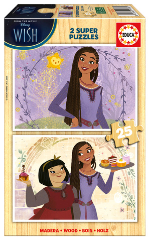 Puzzle 2 x 25 el. Życzenie (drewniane)