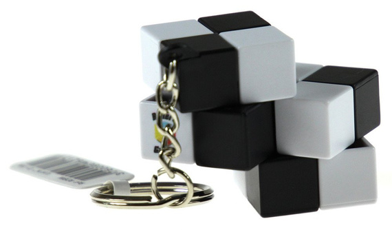 Brelok do kluczy z podwójną czarno-białą kostką 2x2x2 (standard)