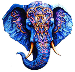 Puzzle drewniane / kolorowe 174 el. - Słoń