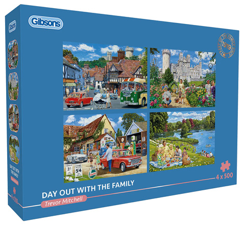 Puzzle 4 x 500 el. Rodzinna wycieczka