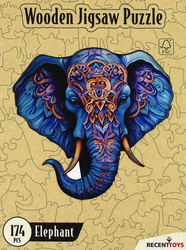 Puzzle drewniane / kolorowe 174 el. - Słoń