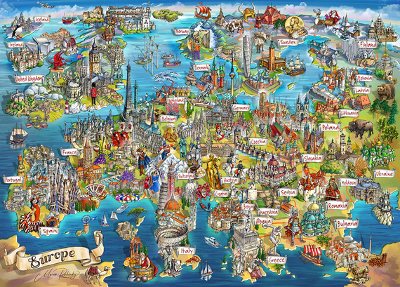 Puzzle 1000 el. Odkrywanie Europy