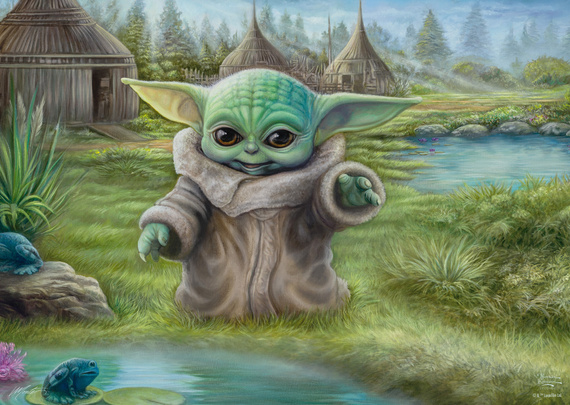 PQ Puzzle 1000 el. THOMAS KINKADE Baby Yoda (Star Wars - The Mandalorian)