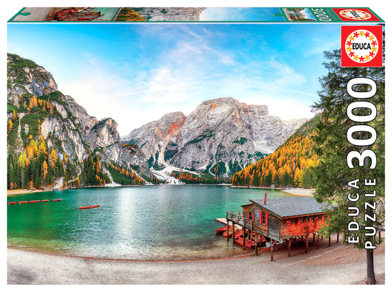 Puzzle 3000 el. Jezioro Braies / Włochy