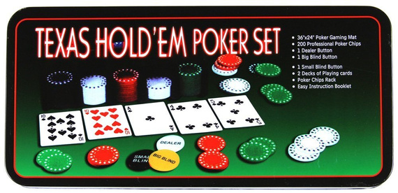 Zestaw pokerowy Texas Hold'em w puszce (HG)