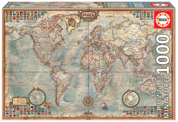 Puzzle 1000 el. Mapa polityczna świata (miniatura)