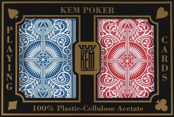 Karty KEM Poker (niebieskie / czerwone) (100% Plastik)