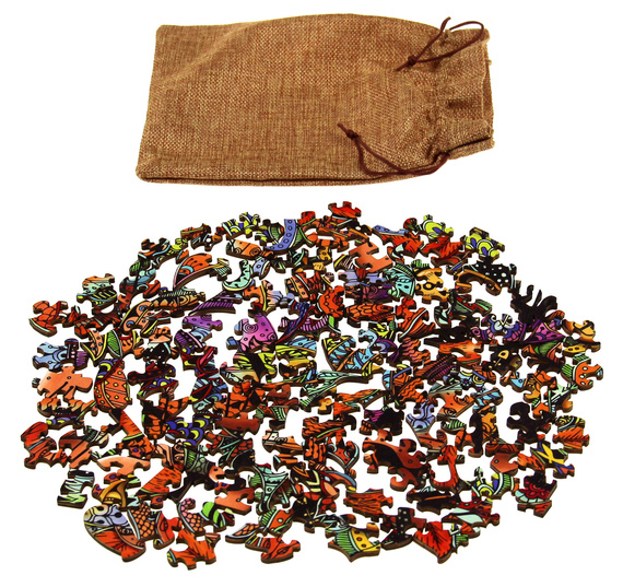 Puzzle drewniane / kolorowe 116 el. - Kot (Pirat)