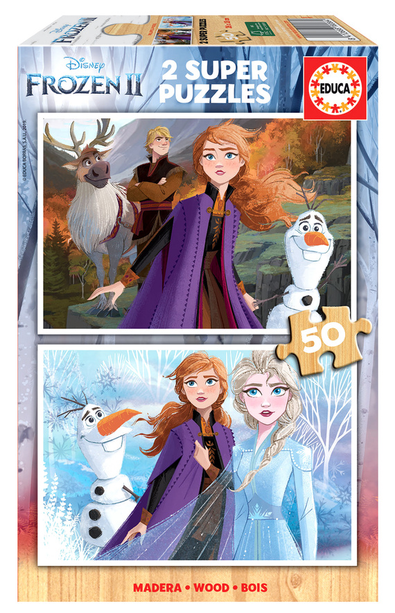 Puzzle 2 x 50 el. Kraina Lodu II (drewniane)