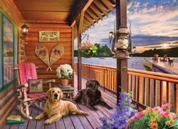 Puzzle 1000 el. Domek nad jeziorem
