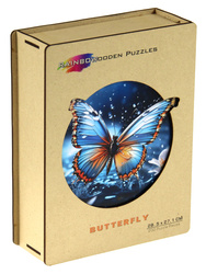 Puzzle drewniane / kolorowe 200 el. - Motyl OUTLET