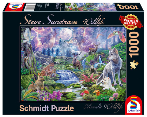 PQ Puzzle 1000 el. STEVE SUNDRAM Zwierzęta w blasku księżyca