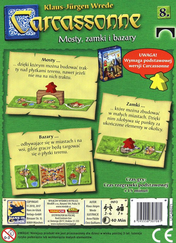 Carcassonne: 8. dodatek - Mosty, Zamki i Bazary (II edycja polska)