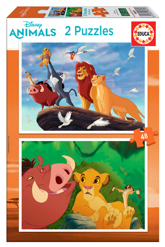 Puzzle 2 x 48 el. Król Lew