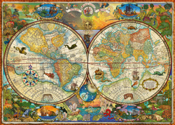 PQ Puzzle 2000 el. Mapa świata i mityczne stworzenia OUTLET