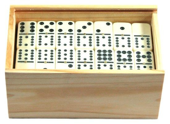 Domino 12-oczkowe w drewnianym pudełku (HG - 695130)
