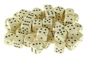Kostka do gry plastik ekstra - kość słoniowa - 100 szt.
