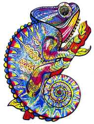 Puzzle drewniane / kolorowe 195 el. - Kameleon