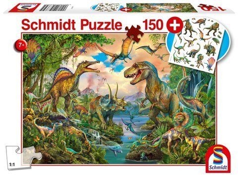 Puzzle 150 el. Dinozaury + tatuaże