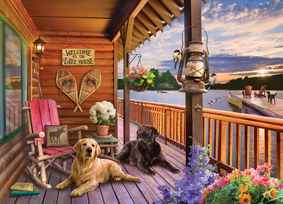 Puzzle 1000 el. Domek nad jeziorem