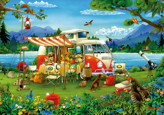 Puzzle 1000 el. Wakacje z kamperem OUTLET