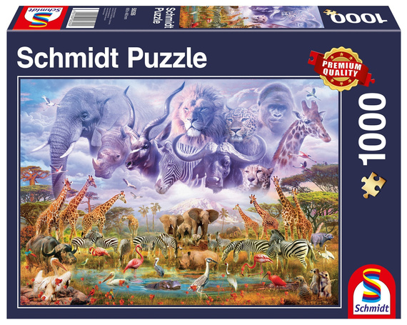 PQ Puzzle 1000 el. Zwierzęta przy wodopoju