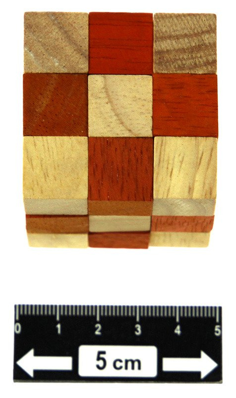 Łamigłówka drewniana kostka 45 mm (pomarańczowa)