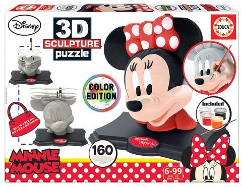 Puzzle 3D 160 el. Myszka Minnie (rzeźba do pomalowania)