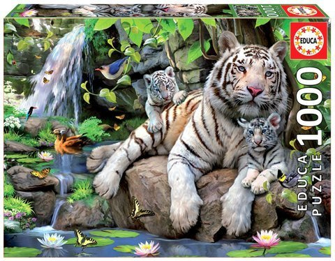 Puzzle 1000 el. Białe tygrysy bengalskie