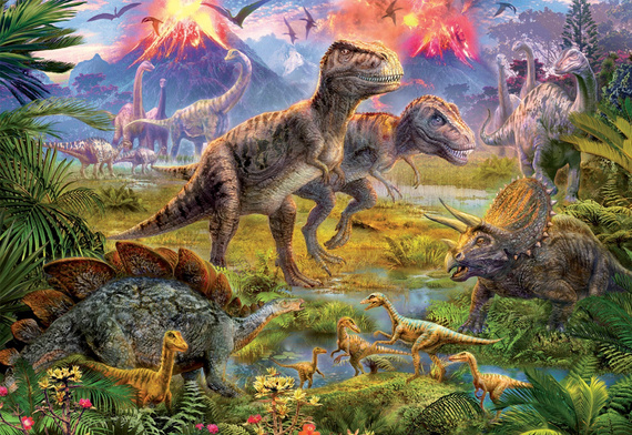 Puzzle 500 el. Zgromadzenie dinozaurów