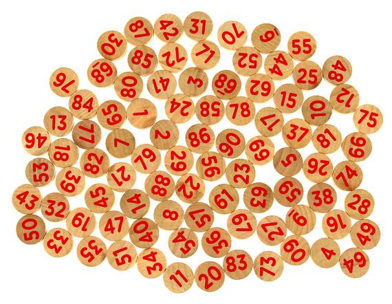 Drewniane numerowane znaczniki do Bingo/Lotto (małe) (F90) - 90 szt.