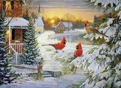 Puzzle 1000 el. Kardynały szkarłatne