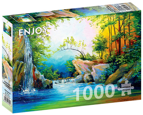 Puzzle 1000 el. Leśny wodospad